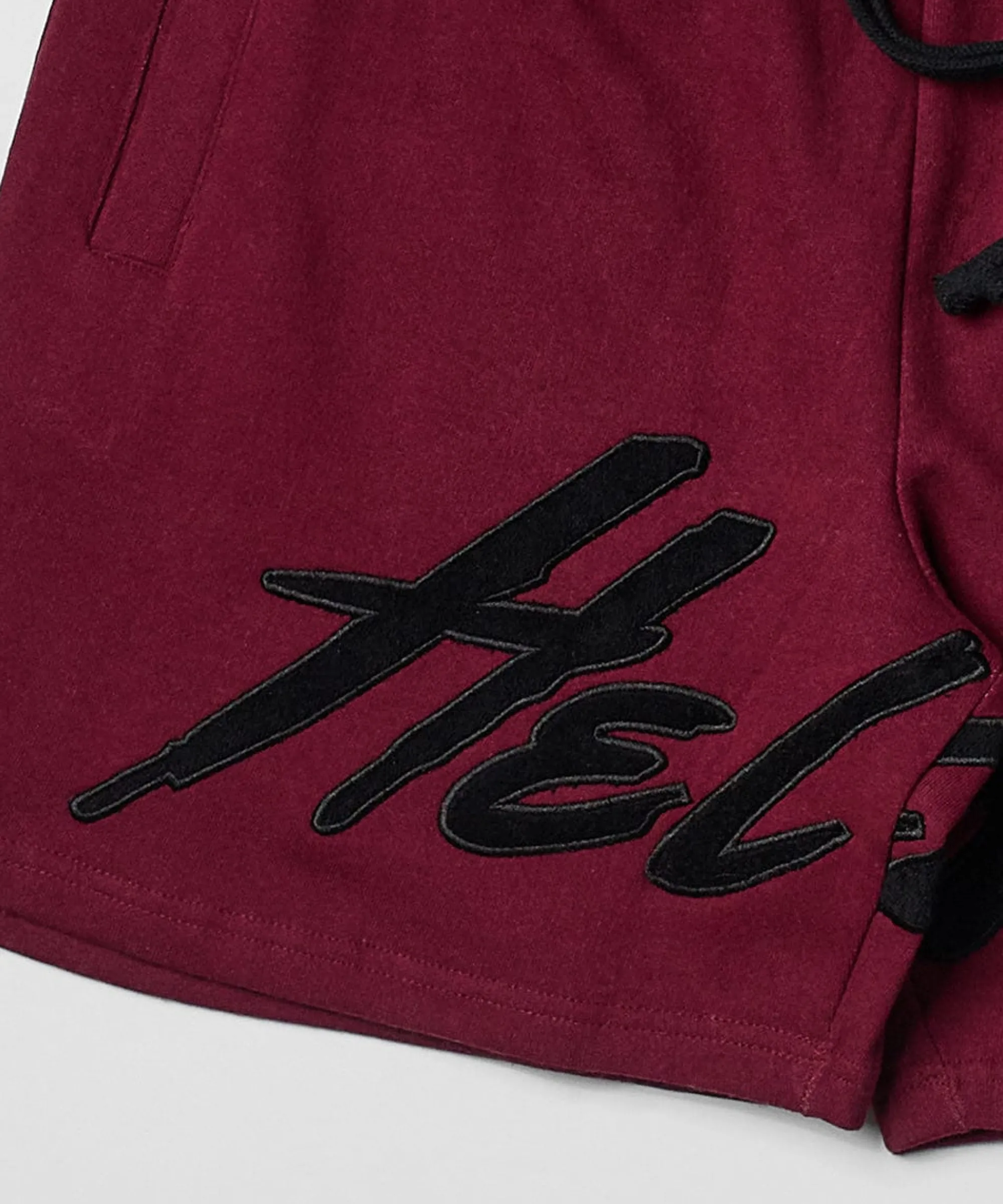 hellcat_embroidered_fleece_shorts__burgundy_1.webp Best Hellcat Embroidered Fleece Shorts - Burgundy Shorts