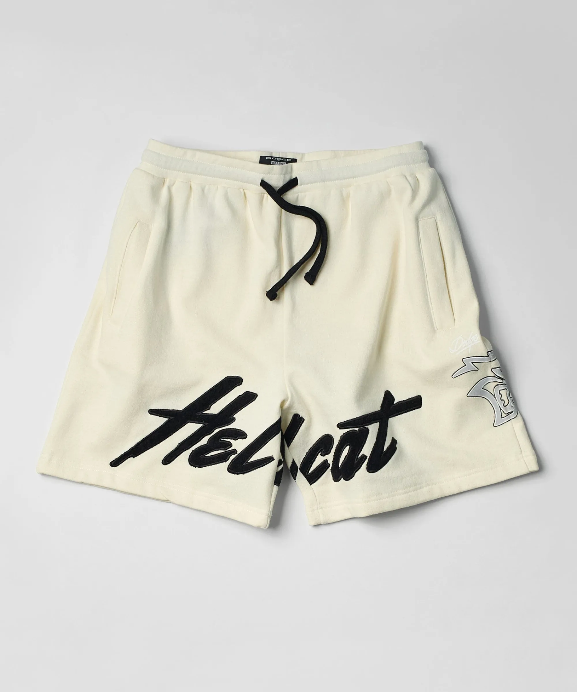 hellcat_embroidered_fleece_shorts__off_white_0.webp Hot Hellcat Embroidered Fleece Shorts - Off White Shorts