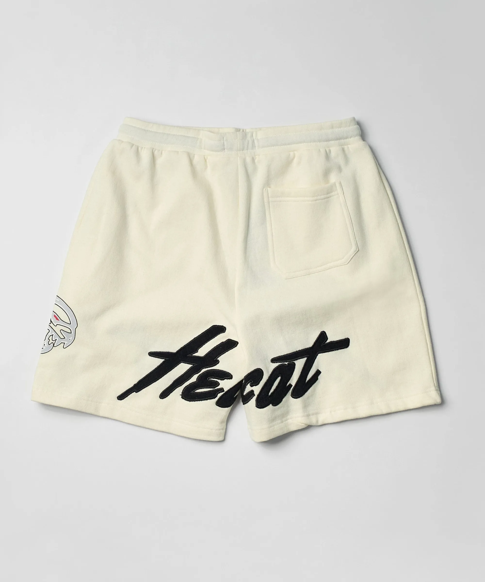 hellcat_embroidered_fleece_shorts__off_white_1.webp Hot Hellcat Embroidered Fleece Shorts - Off White Shorts