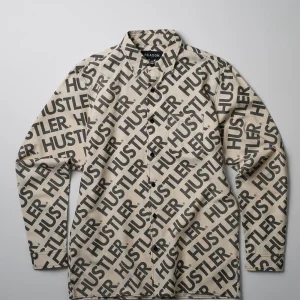 Sale Hustler Logo Long Sleeve Oxford Shirt Button Downs