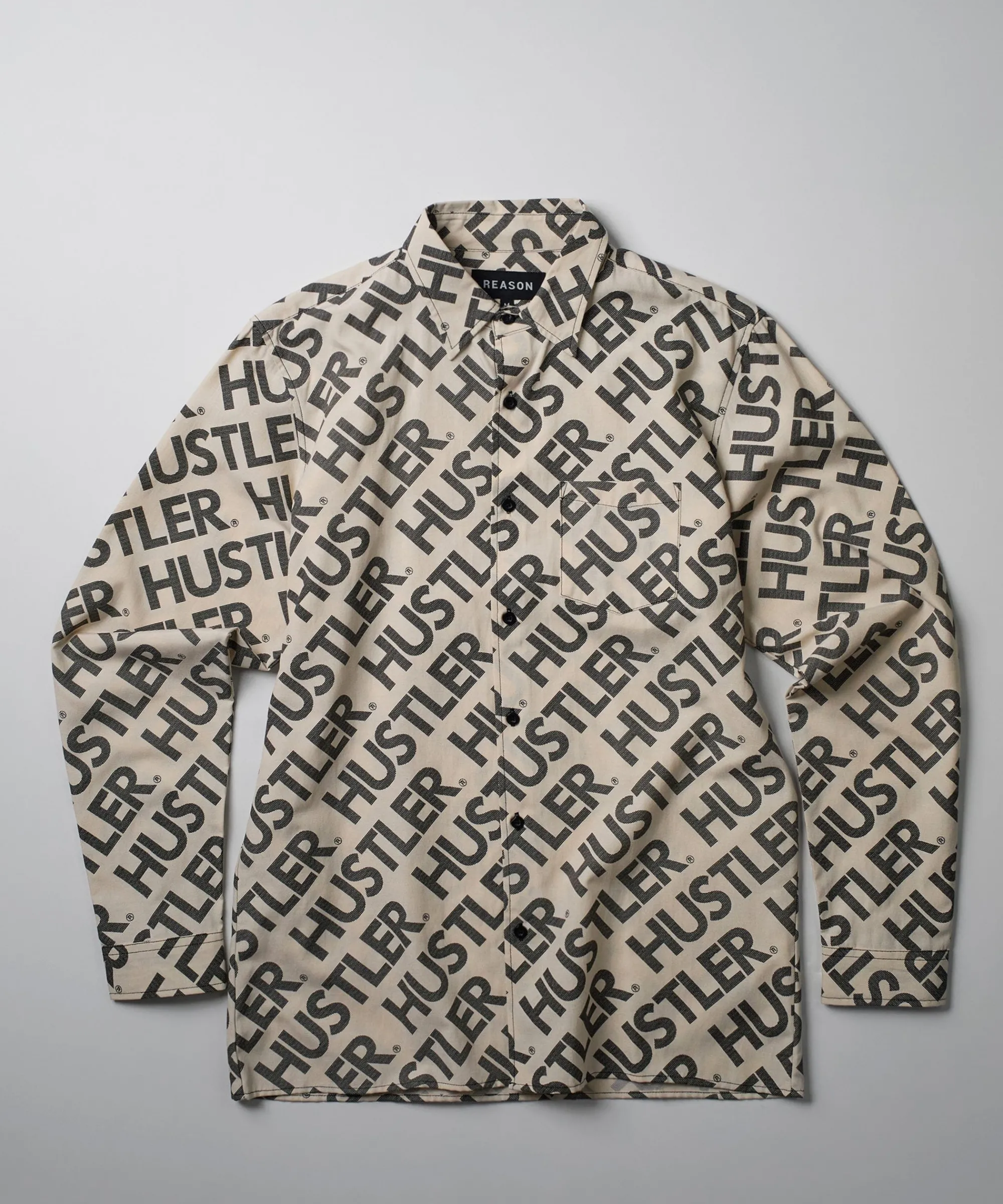 hustler_logo_long_sleeve_oxford_shirt_0-1.webp Sale Hustler Logo Long Sleeve Oxford Shirt Button Downs