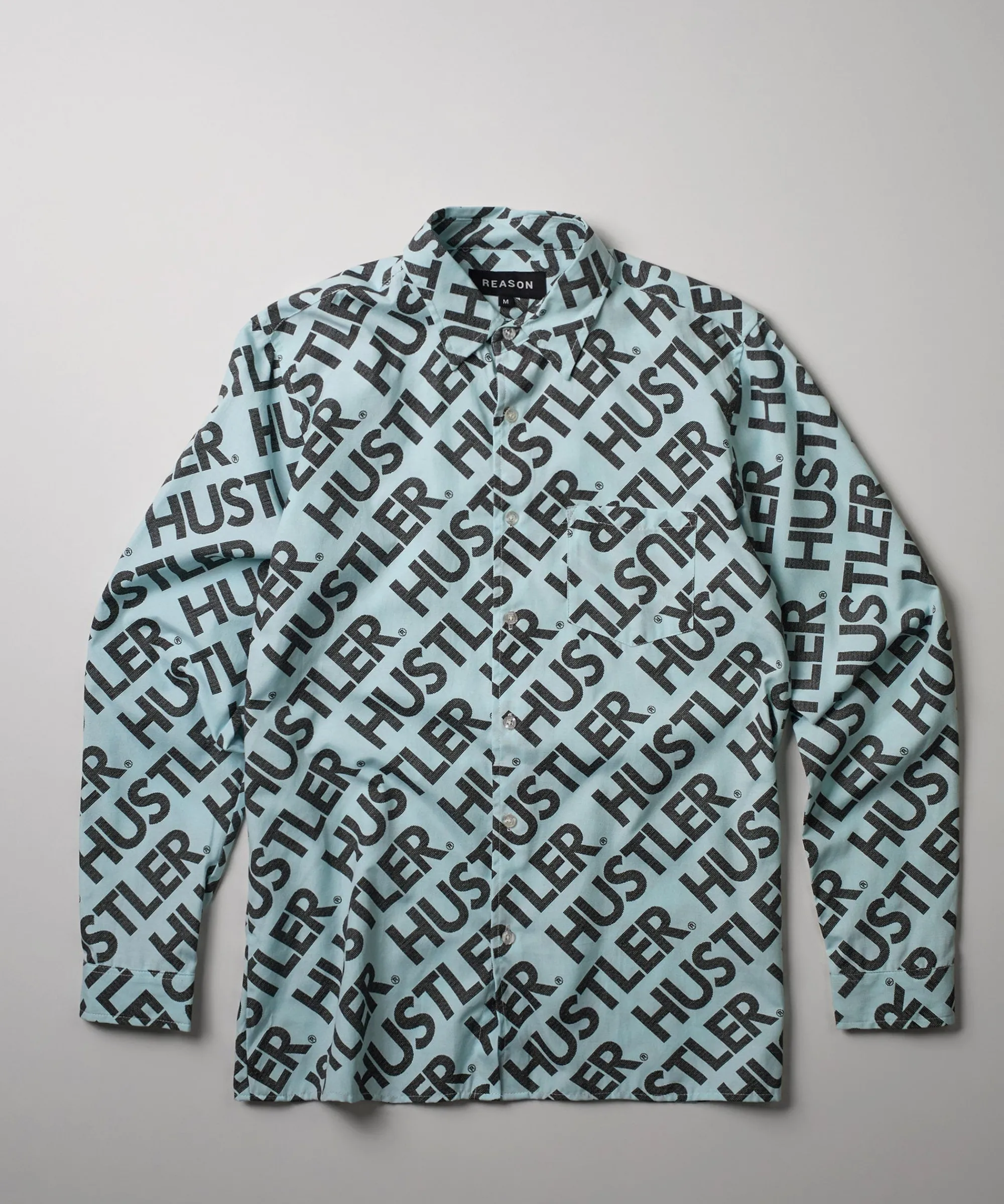 hustler_logo_long_sleeve_oxford_shirt_0.webp Shop Hustler Logo Long Sleeve Oxford Shirt Button Downs