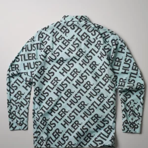 Shop Hustler Logo Long Sleeve Oxford Shirt Button Downs