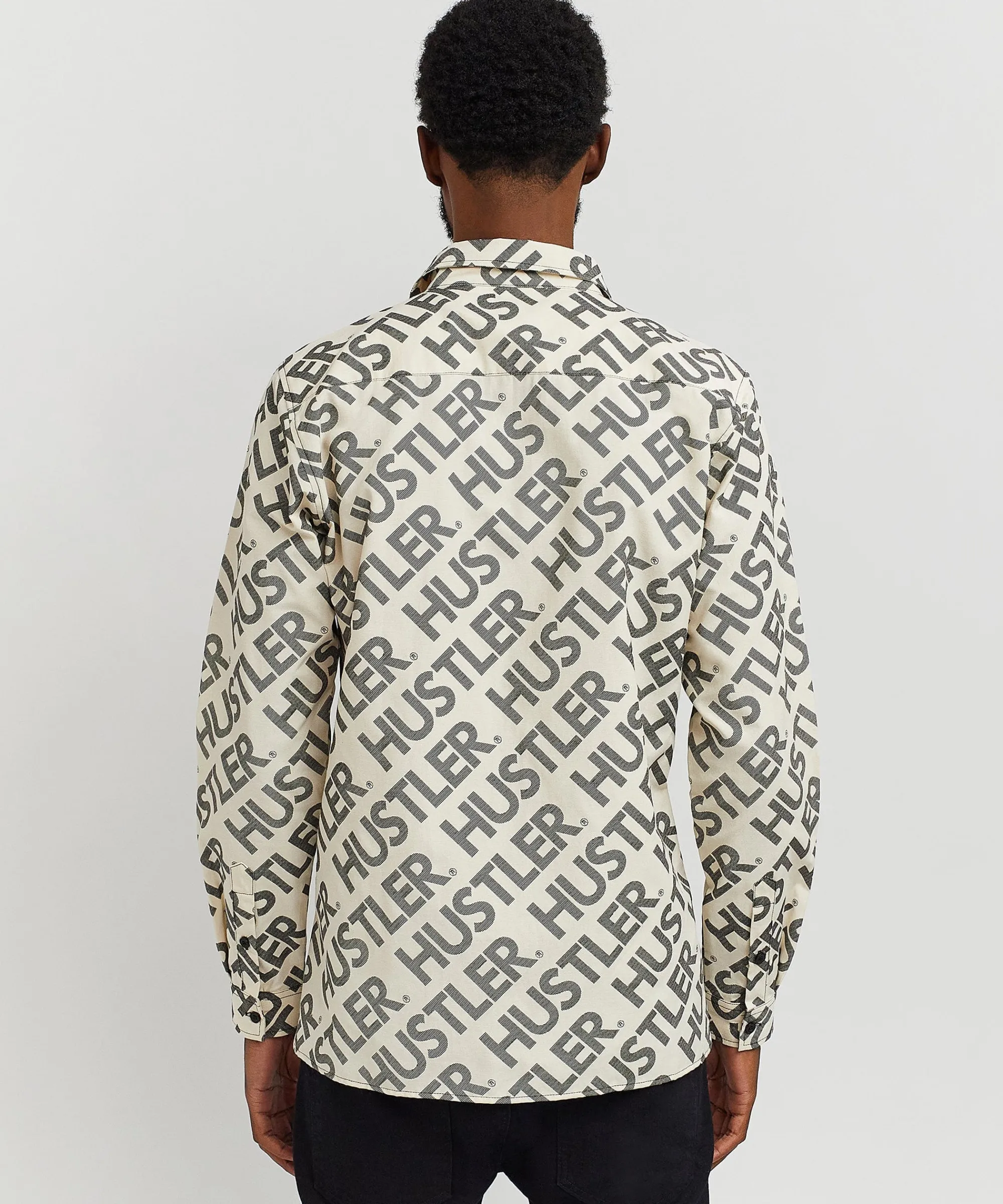 hustler_logo_long_sleeve_oxford_shirt_3-1.webp Sale Hustler Logo Long Sleeve Oxford Shirt Button Downs