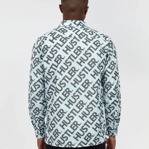 Shop Hustler Logo Long Sleeve Oxford Shirt Button Downs