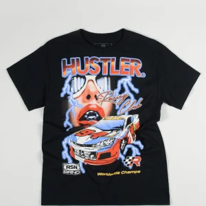 Clearance Hustler Racing Short Sleeve Graphic Tee - Black Graphic Tees