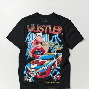 Clearance Hustler Racing Short Sleeve Graphic Tee - Black Graphic Tees