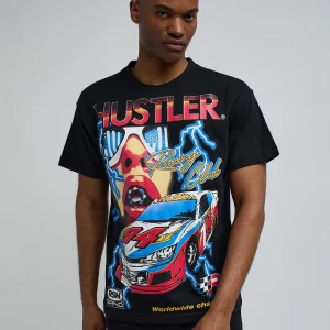 Clearance Hustler Racing Short Sleeve Graphic Tee - Black Graphic Tees