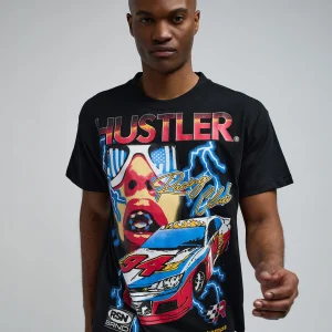 Clearance Hustler Racing Short Sleeve Graphic Tee - Black Graphic Tees