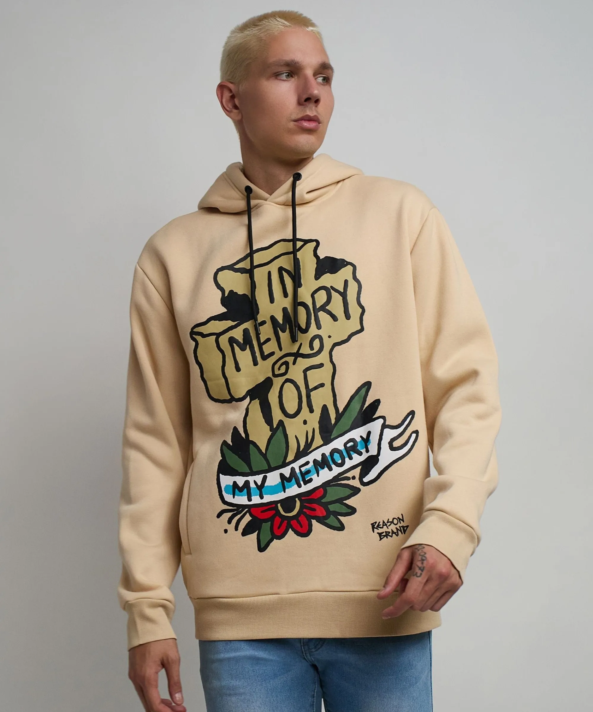 in_memory_of_graphic_print_hoodie__khaki_4.webp Shop In Memory Of Graphic Print Hoodie - Khaki Hoodies | Hoodies
