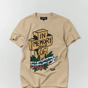 Shop In Memory Of Short Sleeve Tee - Sand Graphic Tees
