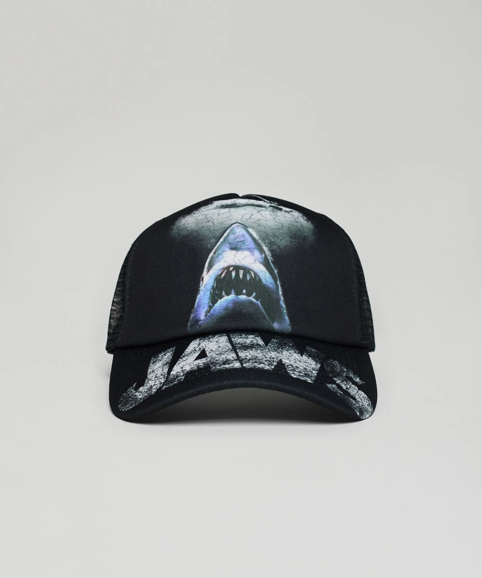 jaws_print_trucker_hat__black_0.webp Outlet Jaws Print Trucker Hat - Black Hats