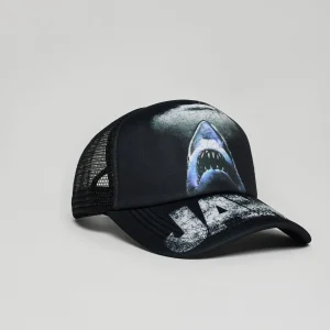 Outlet Jaws Print Trucker Hat - Black Hats