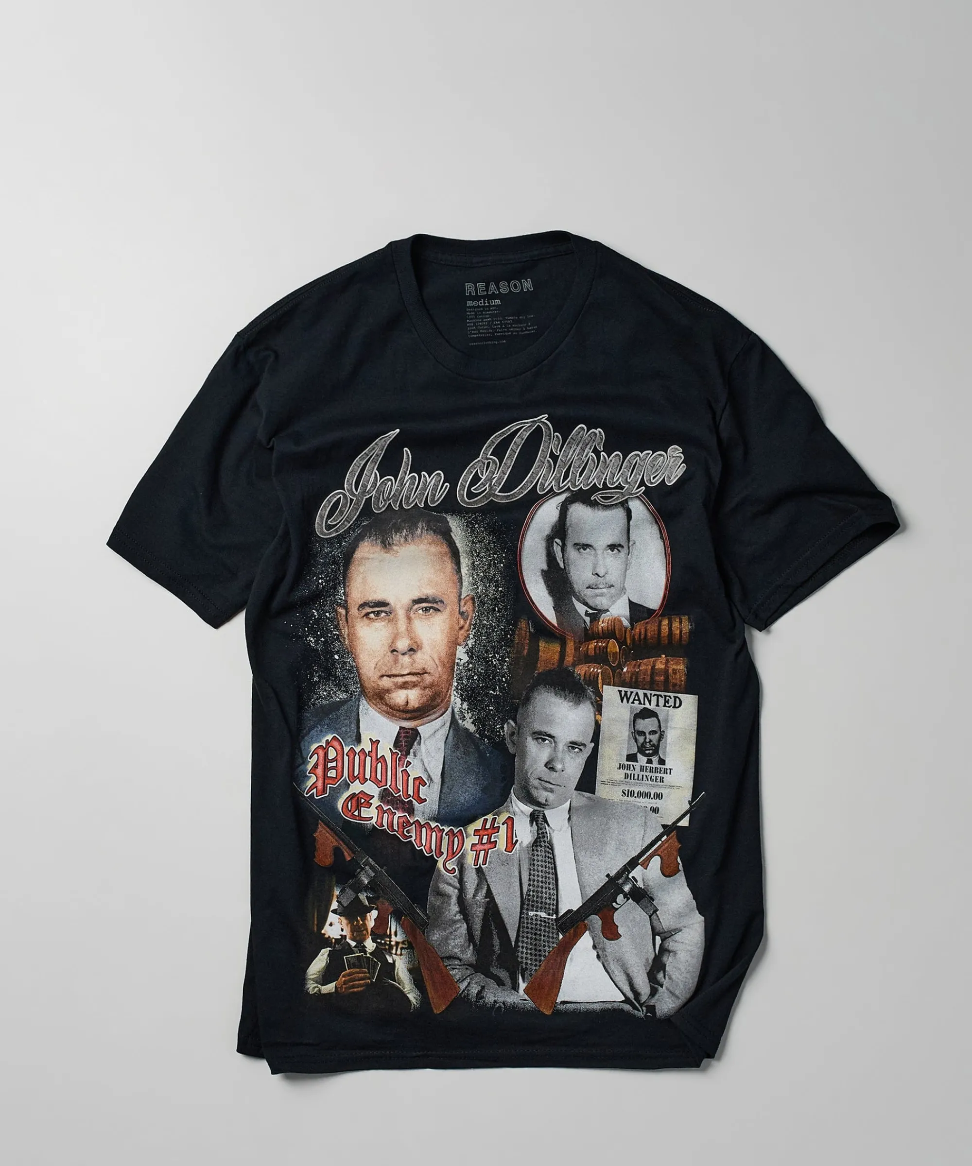 john_dillinger_vintage_short_sleeve_tee__black_0.webp Shop John Dillinger Vintage Short Sleeve Tee - Black Graphic Tees
