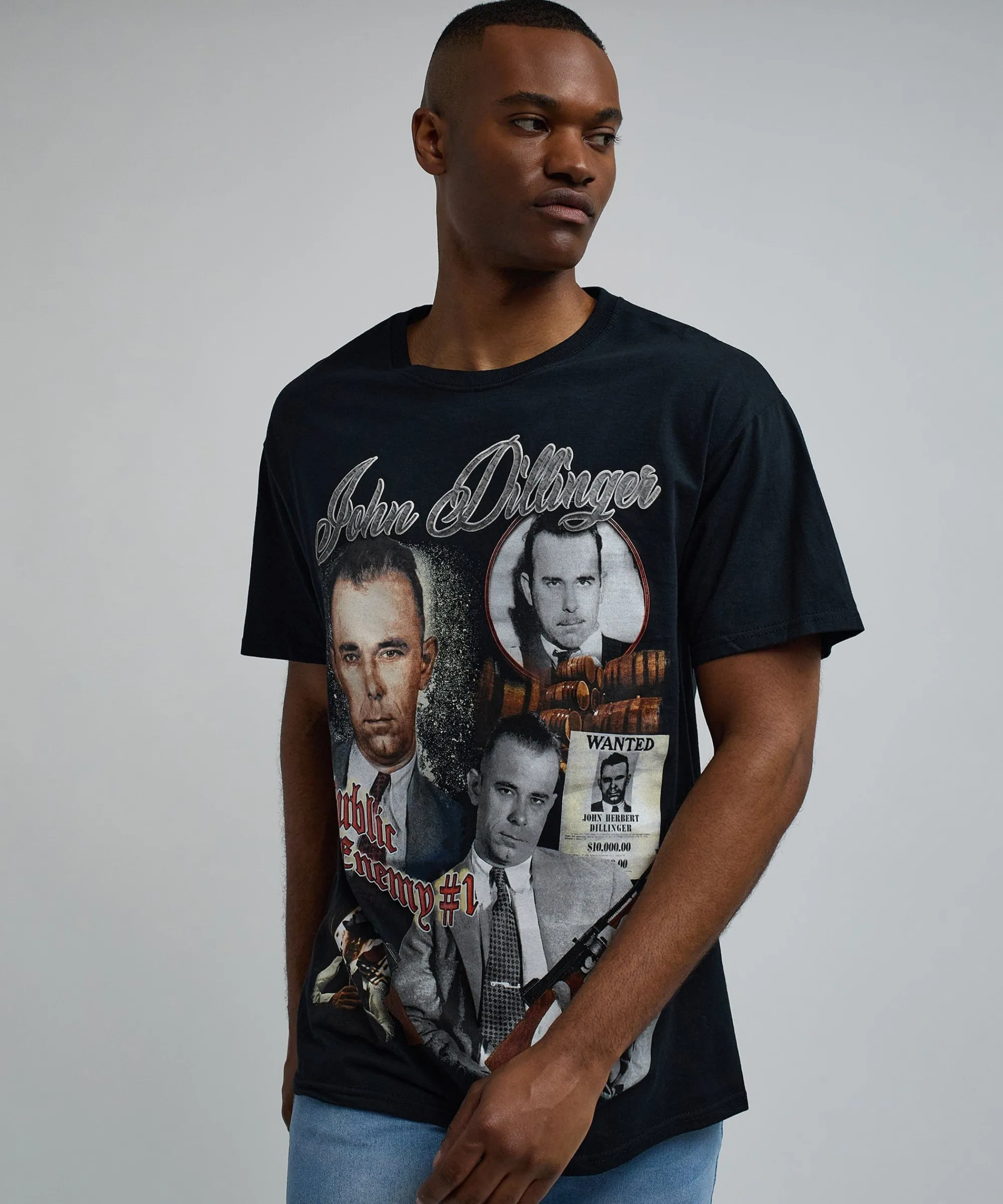 john_dillinger_vintage_short_sleeve_tee__black_3.webp Shop John Dillinger Vintage Short Sleeve Tee - Black Graphic Tees