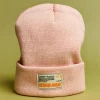 Outlet Jonah Ribbed Knit Basic Beanie With Label - Light Pink Hats | Beanies