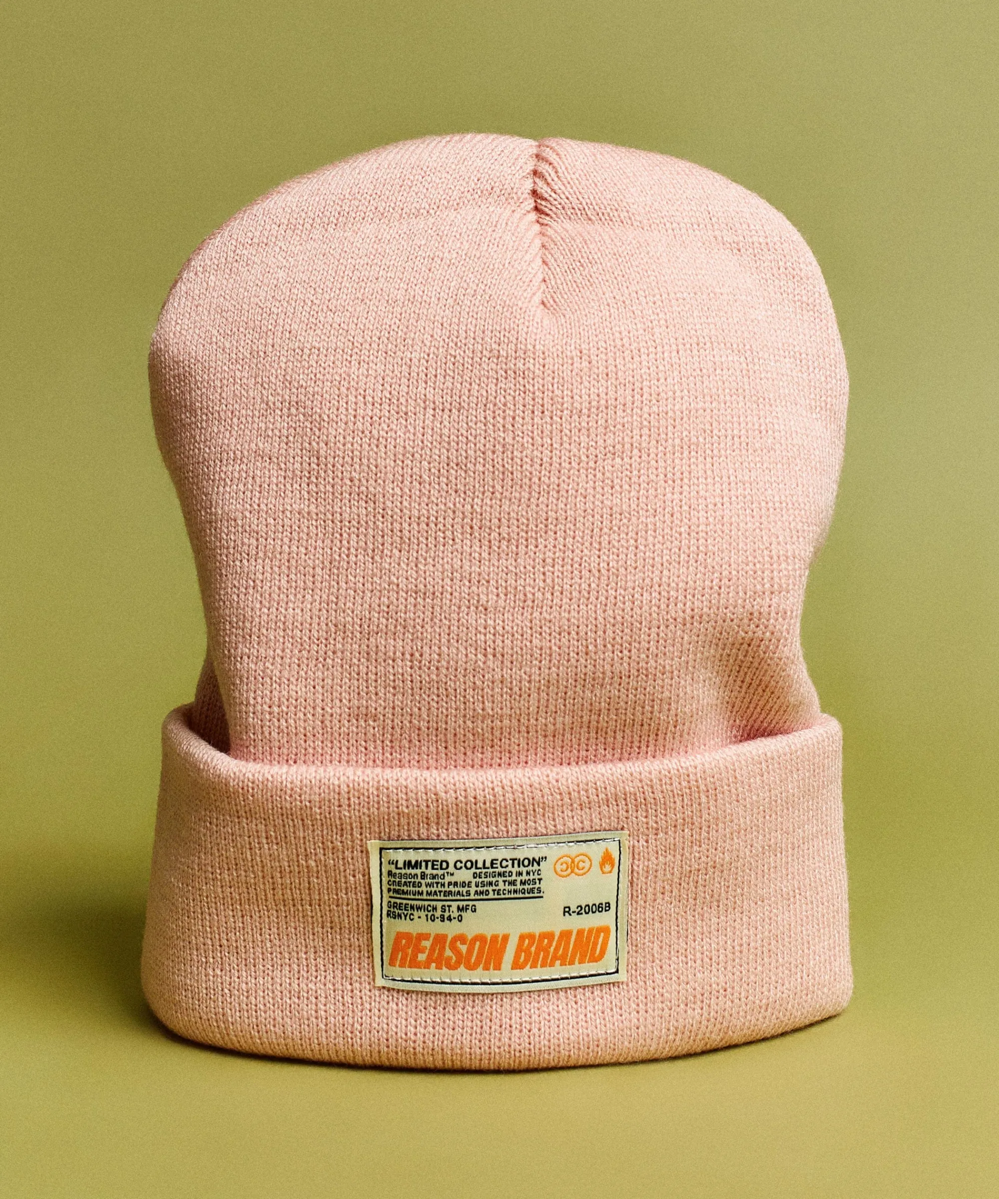 jonah_ribbed_knit_basic_beanie_with_label__light_pink_0.webp Outlet Jonah Ribbed Knit Basic Beanie With Label - Light Pink Hats | Beanies