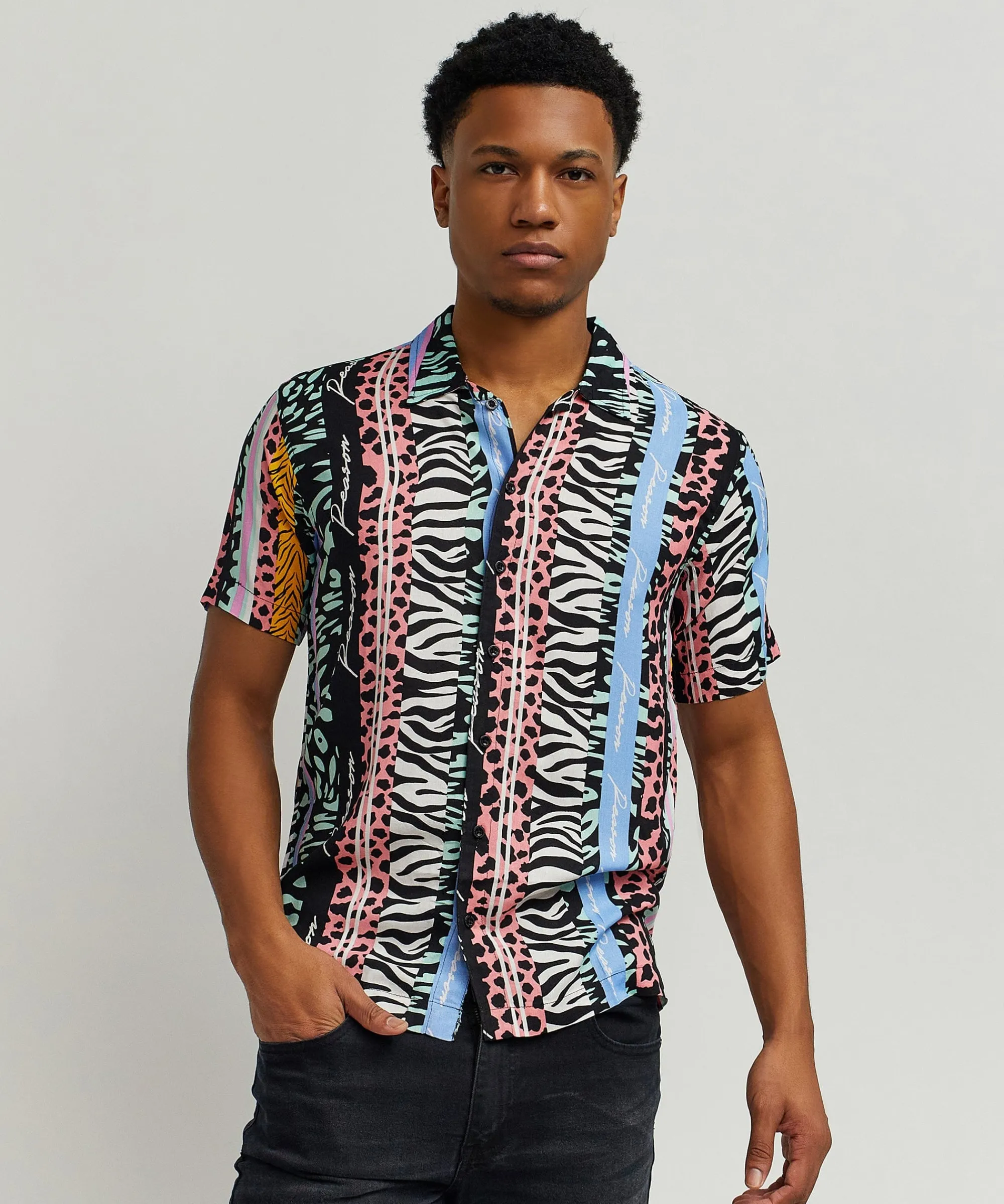 jungle_fever_allover_print_short_sleeve_shirt_0.webp Store Jungle Fever Allover Print Short Sleeve Shirt Button Downs