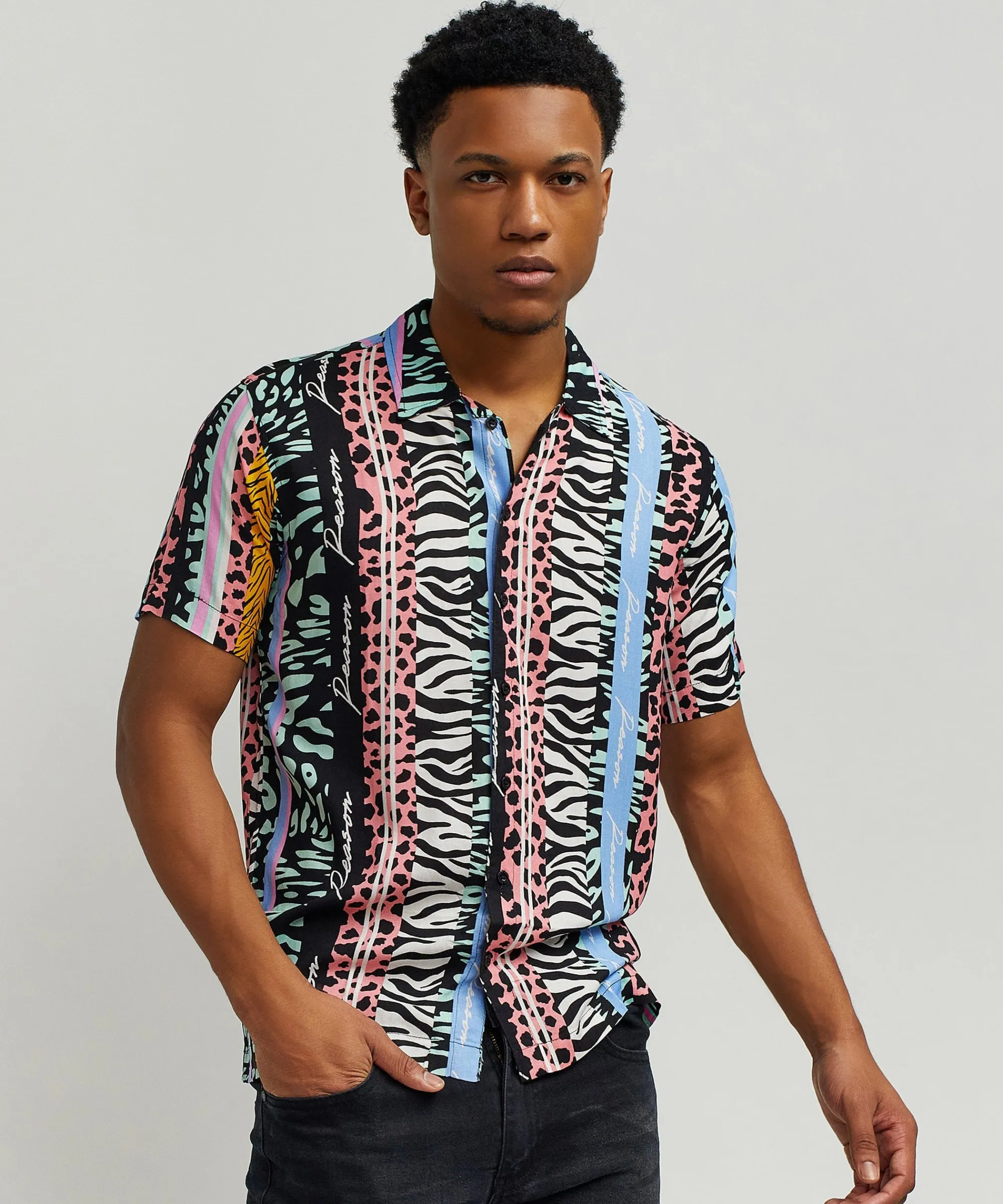 jungle_fever_allover_print_short_sleeve_shirt_4.webp Store Jungle Fever Allover Print Short Sleeve Shirt Button Downs