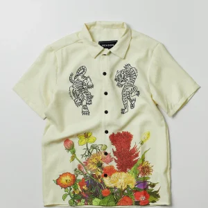 Discount Kamikaze Linen Texture Button Down Short Sleeve Shirt - Tan Button Downs