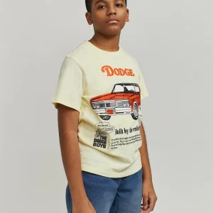 Online Kids Dodge Boys Short Sleeve Tee - Khaki Graphic Tees