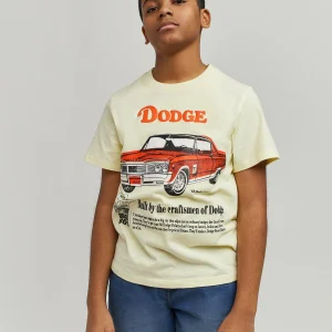 Online Kids Dodge Boys Short Sleeve Tee - Khaki Graphic Tees