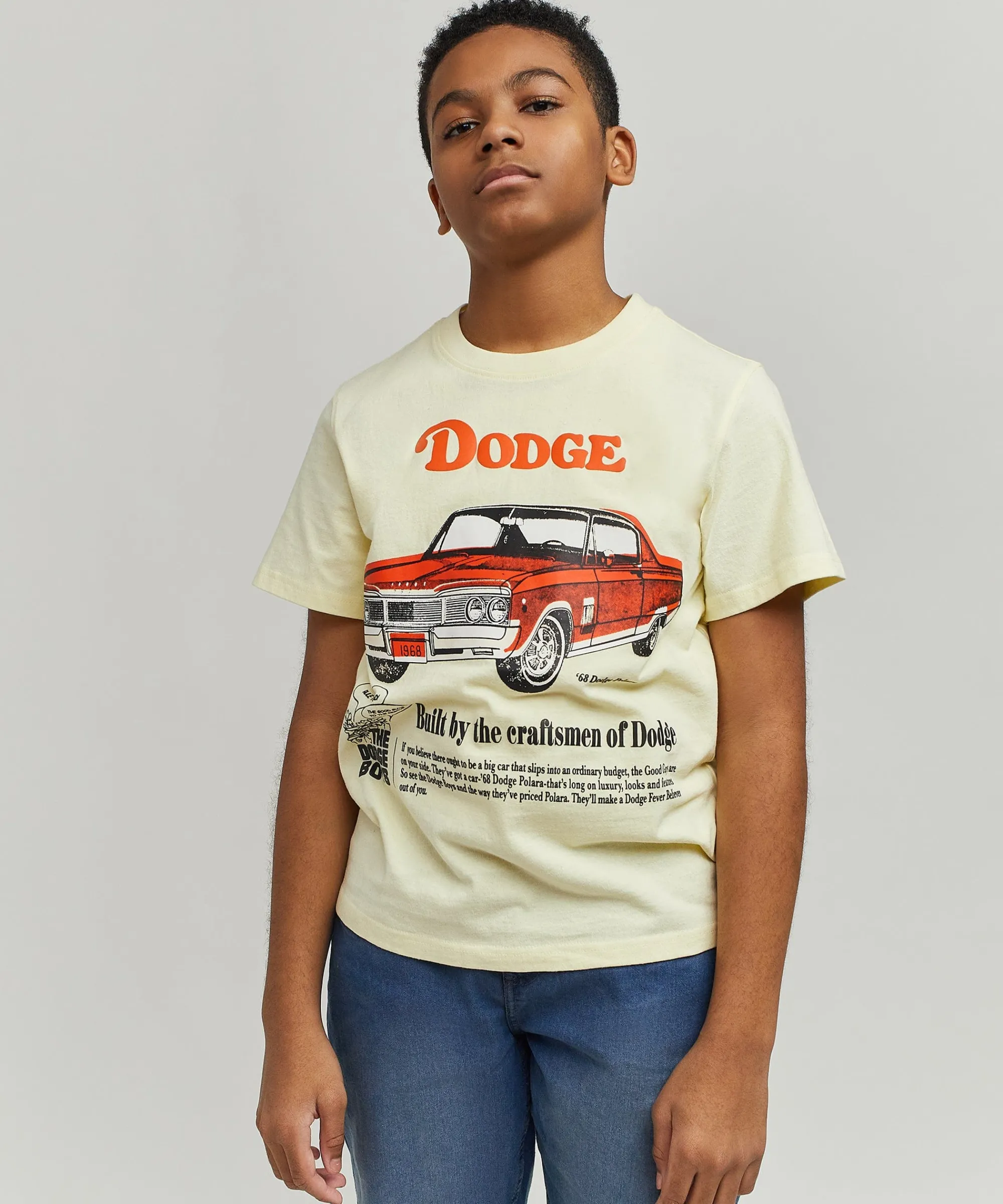 kids_dodge_boys_short_sleeve_tee__khaki_5.webp Online Kids Dodge Boys Short Sleeve Tee - Khaki Graphic Tees