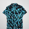 Best Sale Lightning Allover Print Short Sleeve Shirt Button Downs