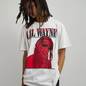 Clearance Lil Wayne Box Short Sleeve Tee - White Graphic Tees