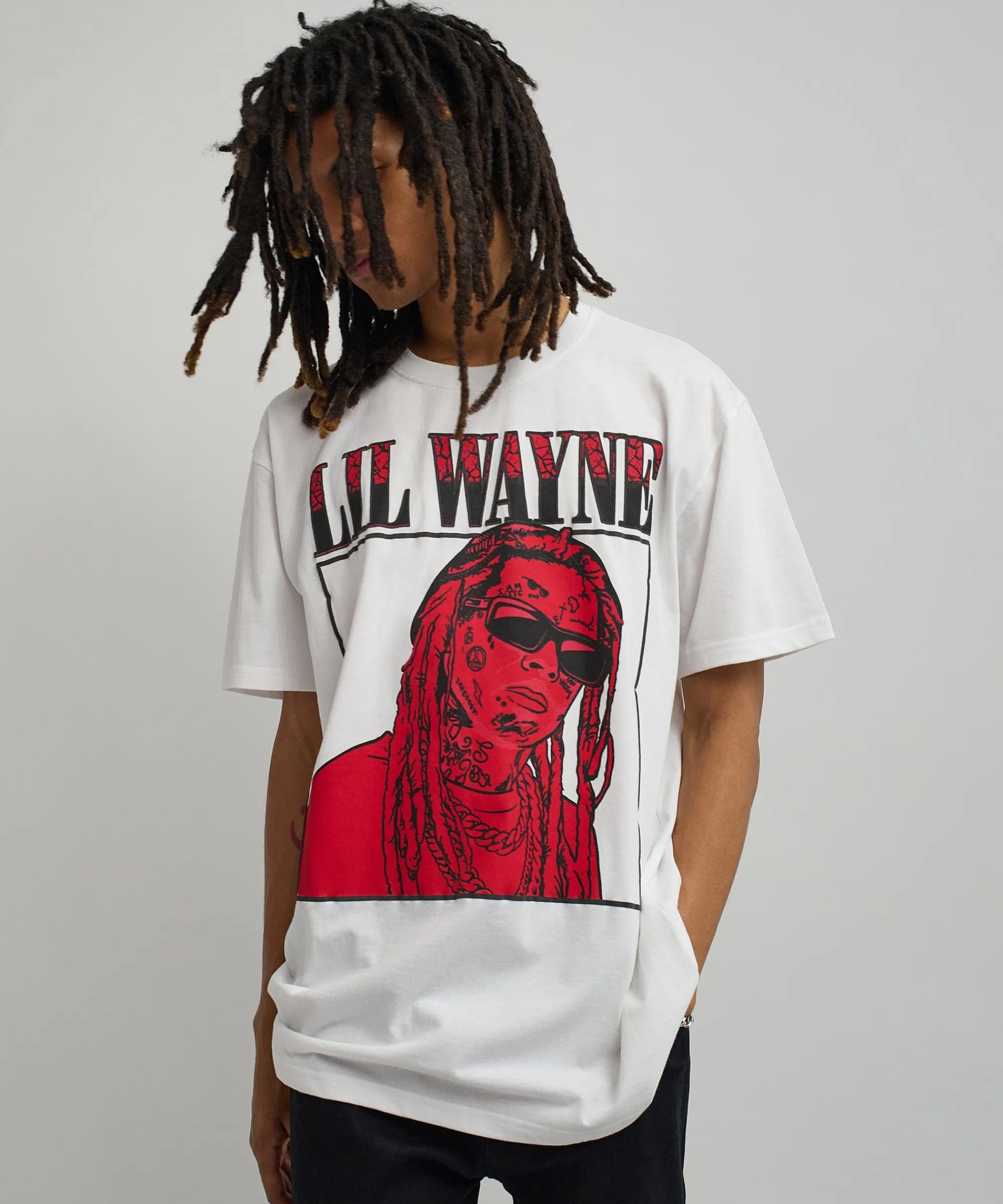 lil_wayne_box_short_sleeve_tee__white_0.webp Clearance Lil Wayne Box Short Sleeve Tee - White Graphic Tees