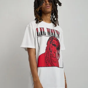 Clearance Lil Wayne Box Short Sleeve Tee - White Graphic Tees