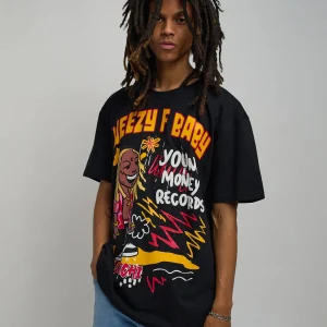Best Sale Lil Wayne Real GS Front And Back Print Short Sleeve Tee - Black Graphic Tees