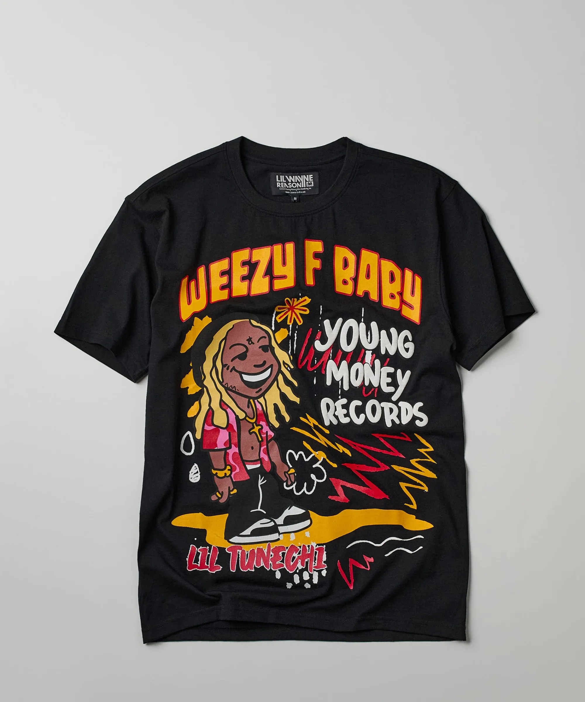 Best Sale Lil Wayne Real GS Front And Back Print Short Sleeve Tee - Black Graphic Tees