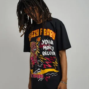 Best Sale Lil Wayne Real GS Front And Back Print Short Sleeve Tee - Black Graphic Tees