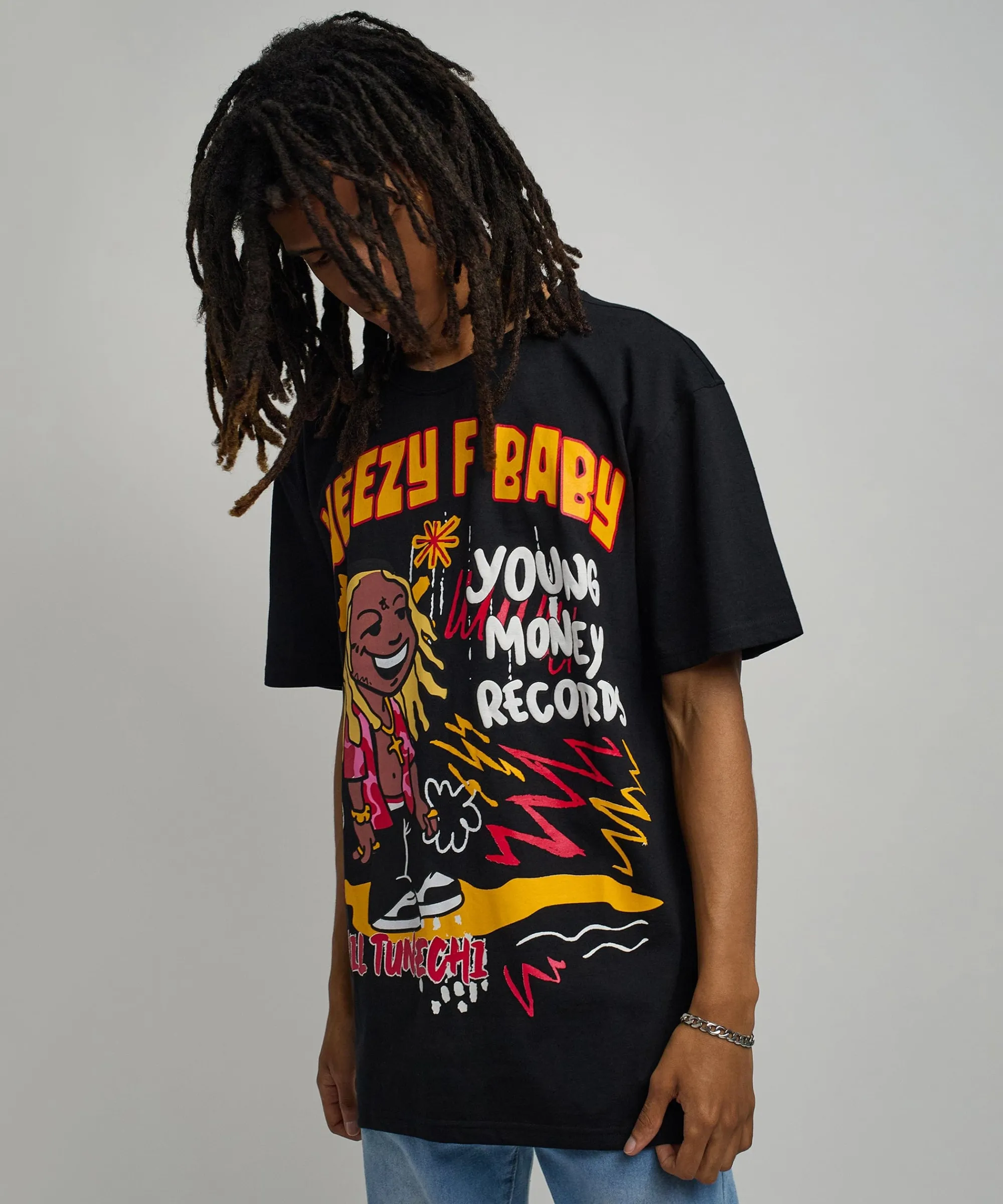 Best Sale Lil Wayne Real GS Front And Back Print Short Sleeve Tee - Black Graphic Tees