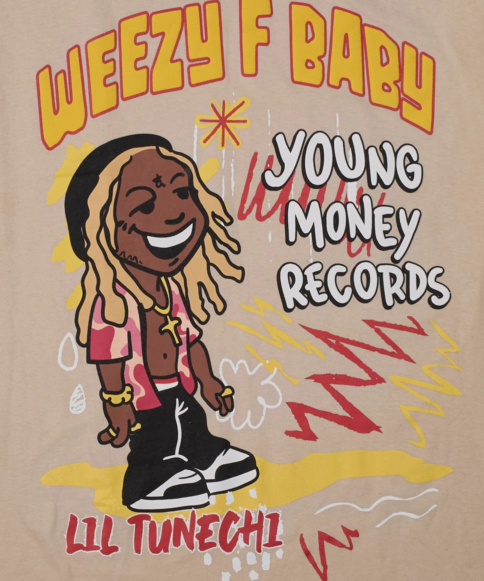 lil_wayne_real_gs_front_and_back_print_short_sleeve_tee__khaki_1.webp Clearance Lil Wayne Real GS Front And Back Print Short Sleeve Tee - Khaki Graphic Tees