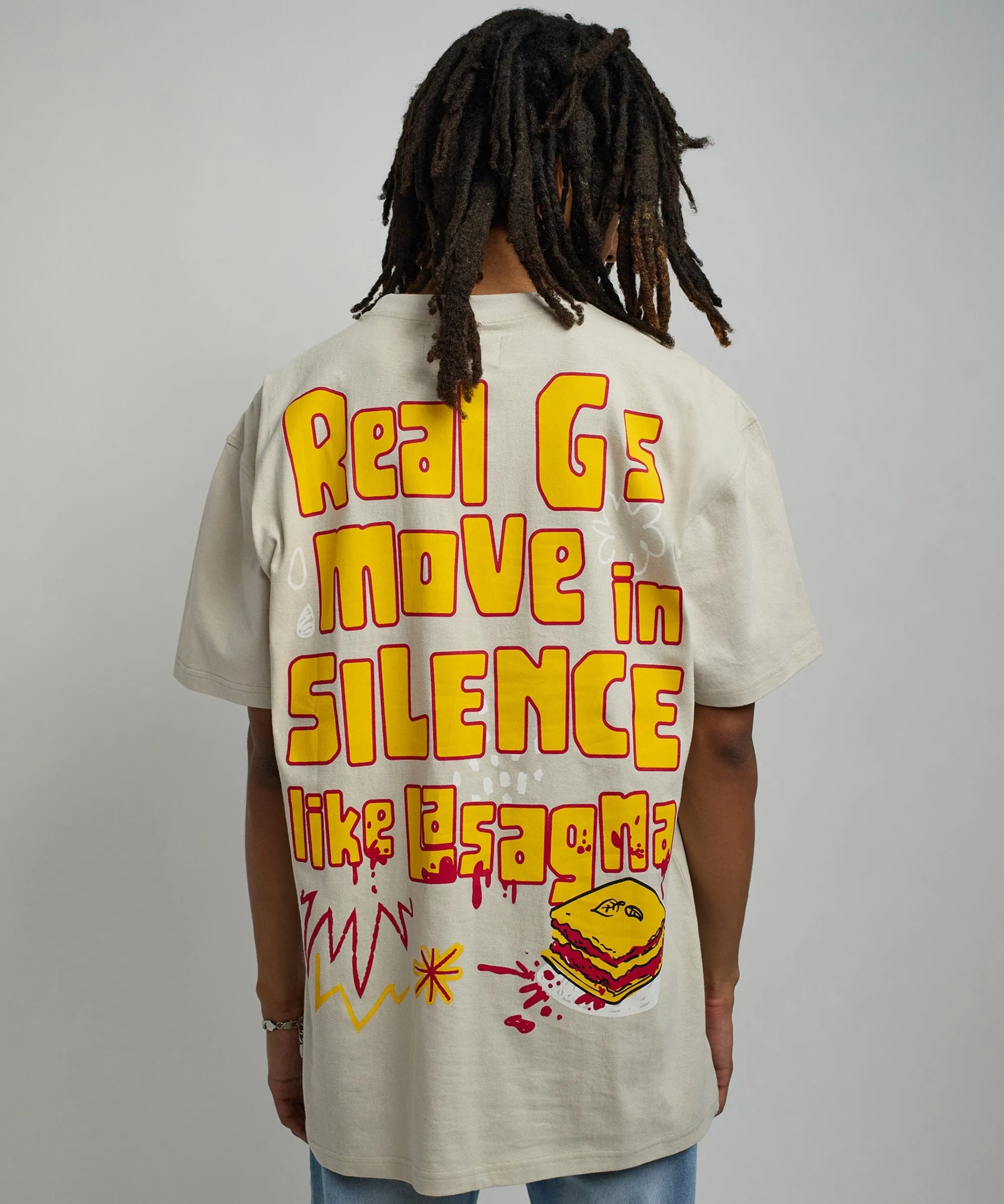 lil_wayne_real_gs_front_and_back_print_short_sleeve_tee__khaki_3.webp Clearance Lil Wayne Real GS Front And Back Print Short Sleeve Tee - Khaki Graphic Tees