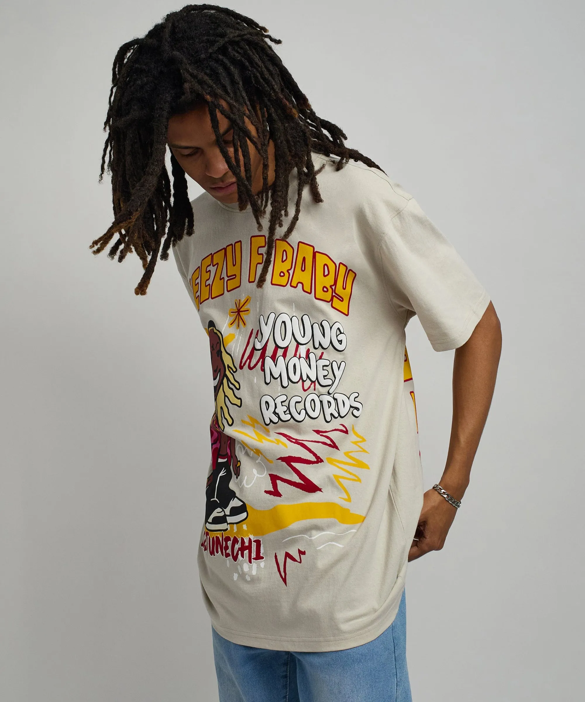 lil_wayne_real_gs_front_and_back_print_short_sleeve_tee__khaki_5.webp Clearance Lil Wayne Real GS Front And Back Print Short Sleeve Tee - Khaki Graphic Tees