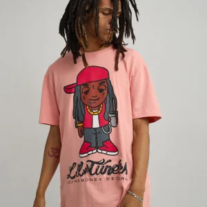 Flash Sale Lil Wayne Tunechi Short Sleeve Tee - Pink Graphic Tees