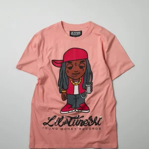 Flash Sale Lil Wayne Tunechi Short Sleeve Tee - Pink Graphic Tees