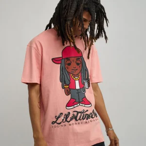 Flash Sale Lil Wayne Tunechi Short Sleeve Tee - Pink Graphic Tees