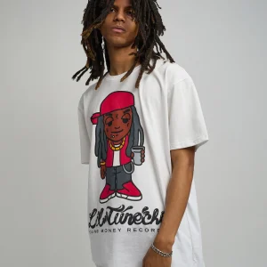 Hot Lil Wayne Tunechi Short Sleeve Tee - White Graphic Tees