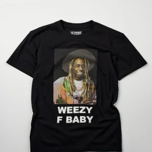 Cheap Lil Wayne Weezy F Baby Photo Short Sleeve Tee - Black Graphic Tees