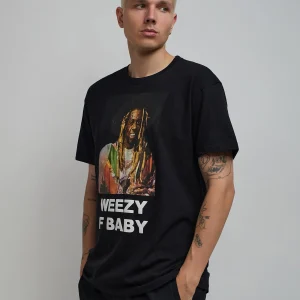 Cheap Lil Wayne Weezy F Baby Photo Short Sleeve Tee - Black Graphic Tees