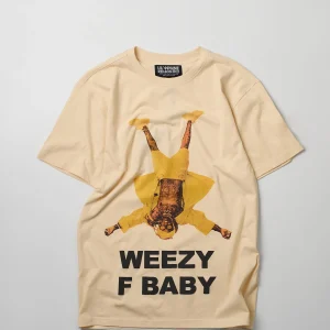 Best Sale Lil Wayne Weezy F Baby Photo Short Sleeve Tee - Khaki Graphic Tees