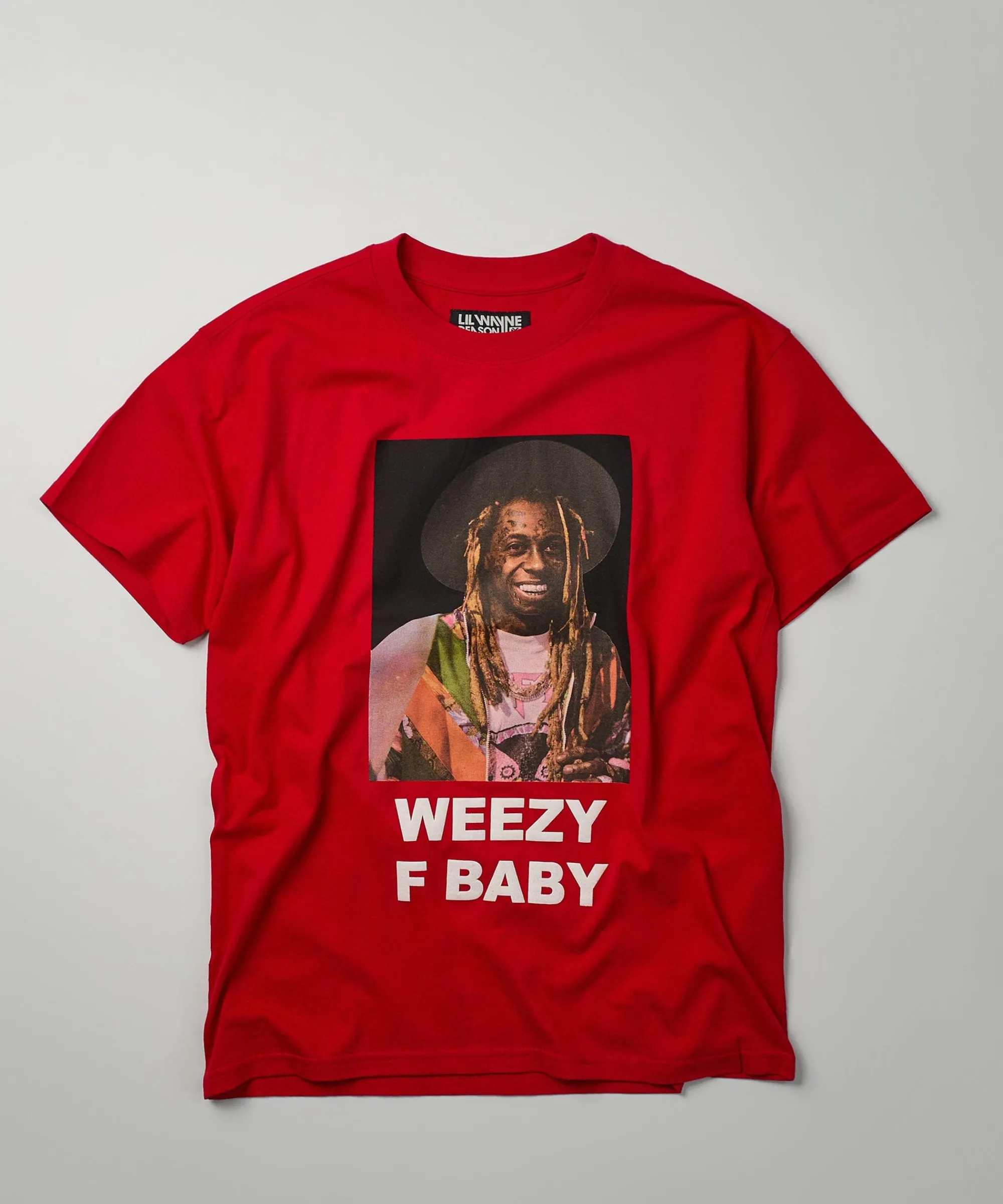 lil_wayne_weezy_f_baby_photo_short_sleeve_tee__red_1.webp Discount Lil Wayne Weezy F Baby Photo Short Sleeve Tee - Red Graphic Tees