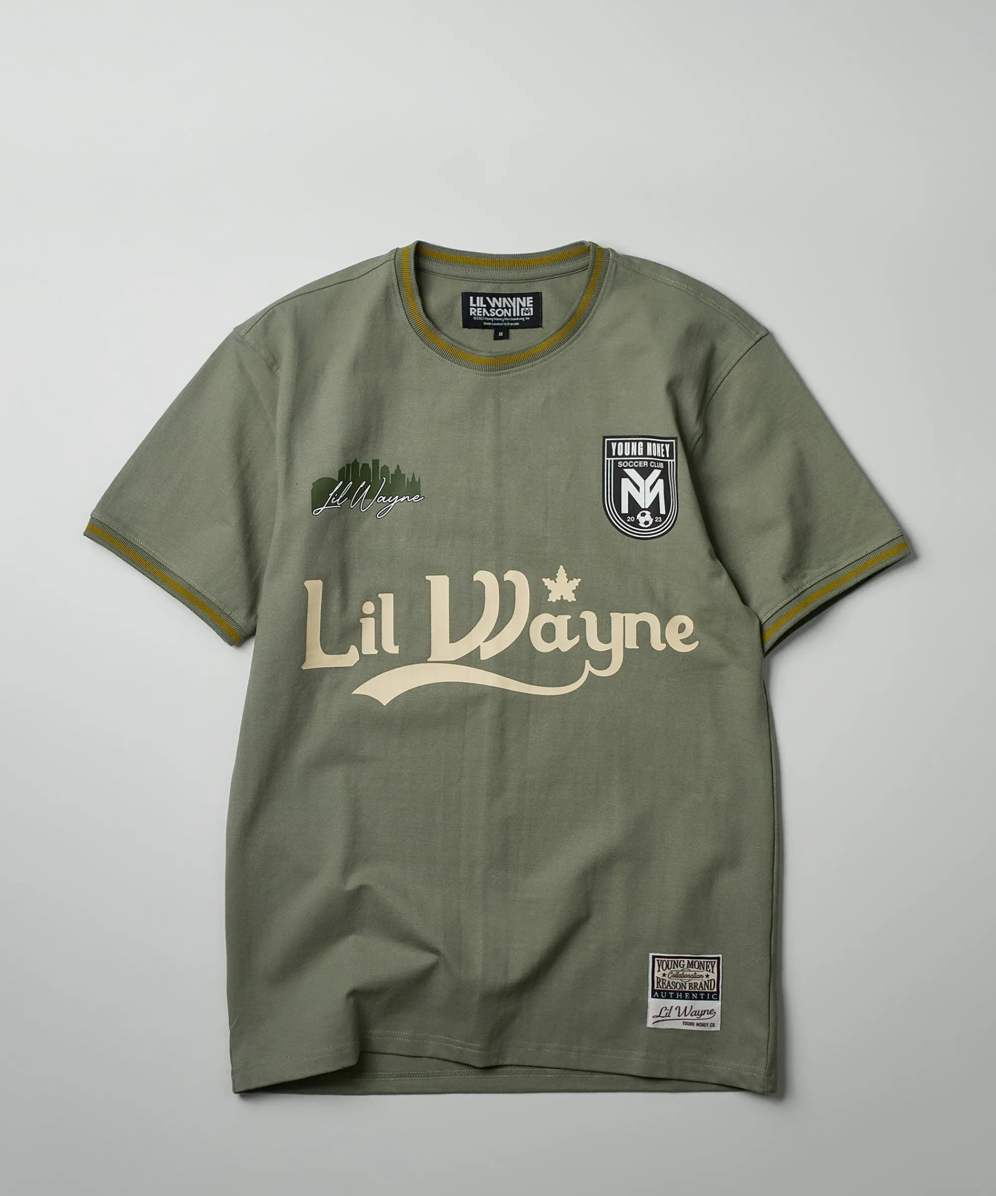 lil_wayne_young_money_soccer_jersey__olive_green_4.webp Best Lil Wayne Young Money Soccer Jersey - Olive Green Jerseys