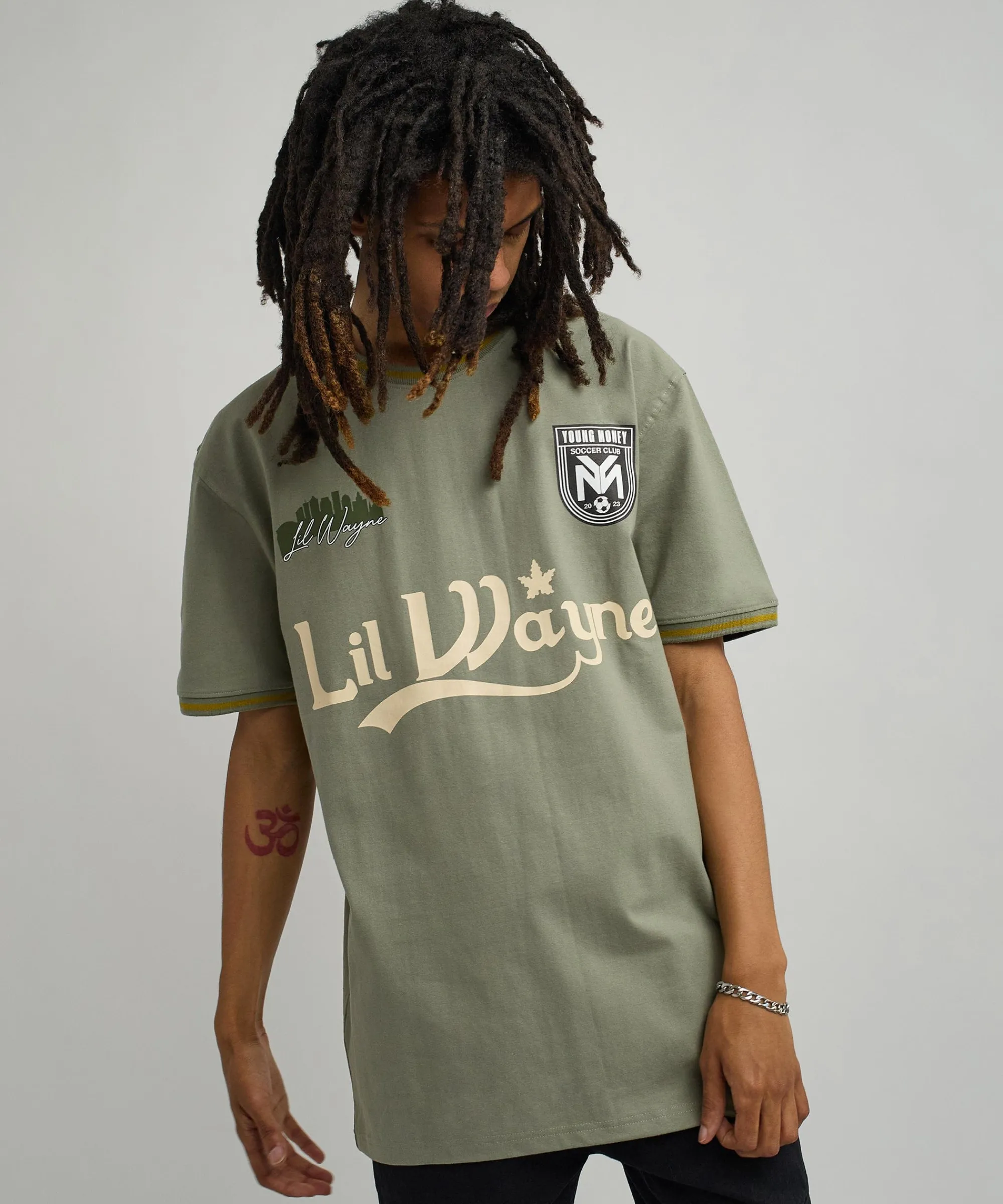 lil_wayne_young_money_soccer_jersey__olive_green_6.webp Best Lil Wayne Young Money Soccer Jersey - Olive Green Jerseys