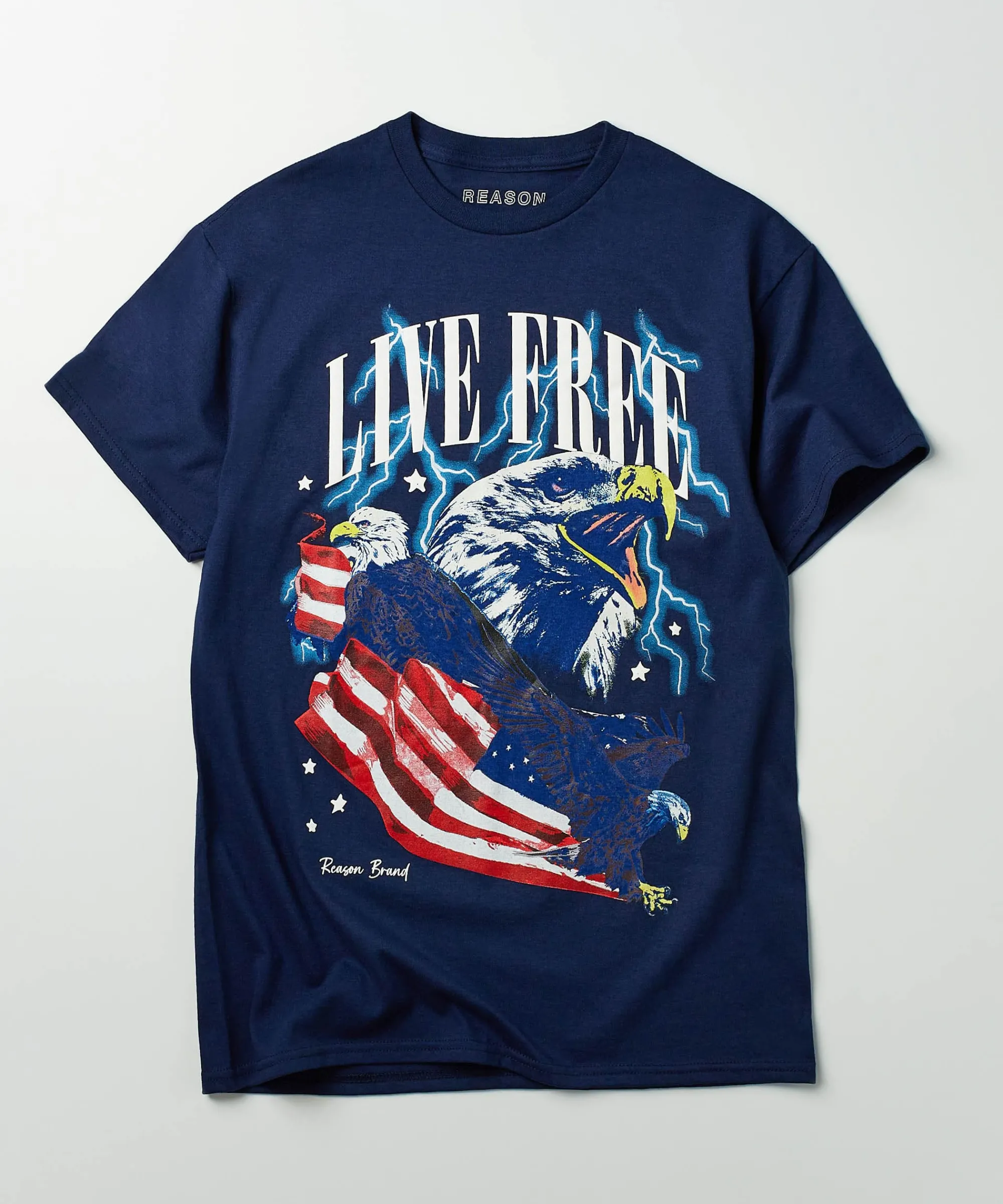 live_free_short_sleeve_tee__navy_0.webp Cheap Live Free Short Sleeve Tee - Navy Graphic Tees
