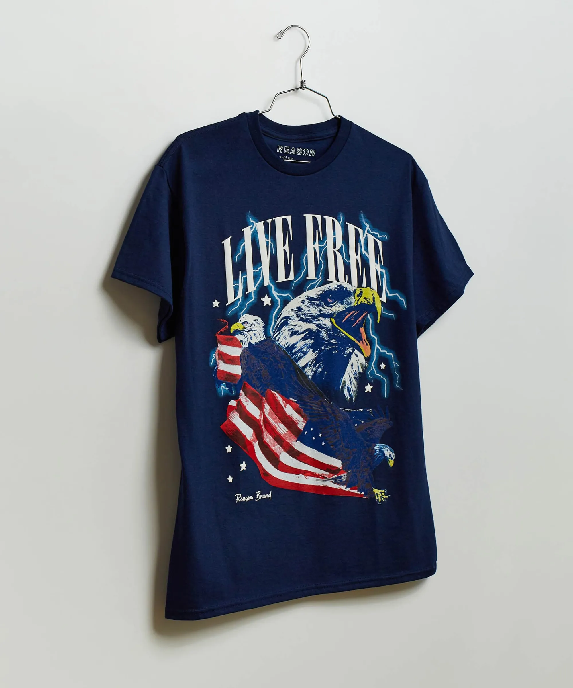 live_free_short_sleeve_tee__navy_1.webp Cheap Live Free Short Sleeve Tee - Navy Graphic Tees